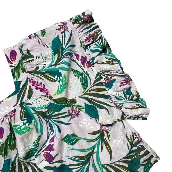 Terra & Sky lavender Floral Square Neckline Peasant Top 3X - Picture 7 of 10